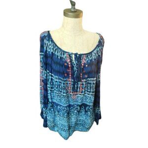 Bila Size L Large Boho Hippy Style Flared Sleeve Top